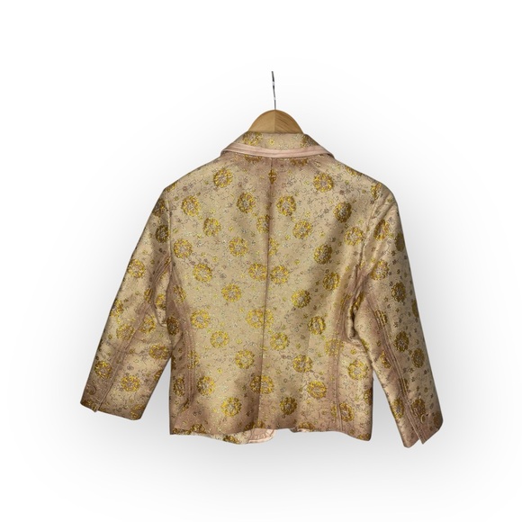 PRADA Elegant Gold & Champagne Brocade Women's Jacket Blazer - Picture 2 of 6